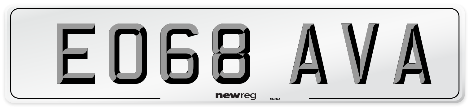 EO68 AVA Number Plate from New Reg